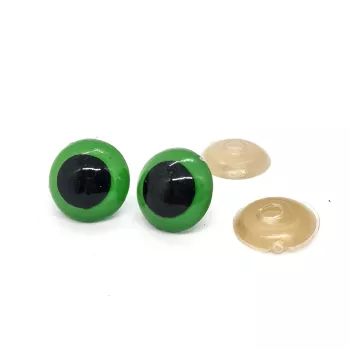 Oczka plastikowe do zabawek 20mm zielone 2szt (1 para)